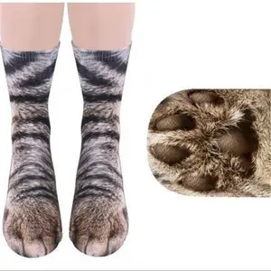 Wholesale Cat Dog Tiger Bear Horse Zebra Pig Cheetah Gorilla Eagle Sublimation Socks 3D Print Animal Paw Long Socks