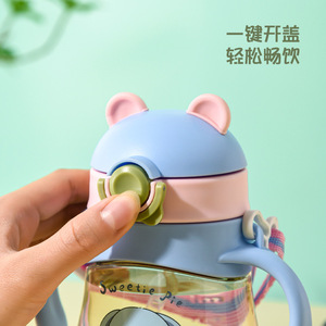 Gobelet à bec verseur pour bébé avec poignée, large ouverture, sans BPA, design de dessin animé, pour enfants de 1 à 2 ans, pour boire de l'eau ou du lait - Product Image 4