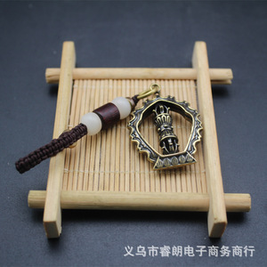 Colgante Vajra del budismo tibetano, aleación de cobre, 38 mm x 28 mm, amuleto de moda unisex - Product Image 4