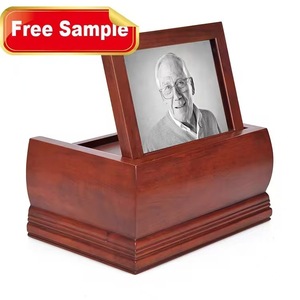 Wooden Urn With Photo Insert Rectangle Solid Wood Cremation <b>Memorial</b> <b>Box</b> For Sympathy Durable - Product Image 1