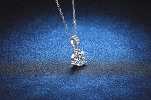 Simple Classic S925 Sterling Silver Necklace for Female Mosan Diamond With 1 <strong>Karat</strong> D Moissanite Three Claw <strong>Gift</strong> for Temperament - Product Image 6