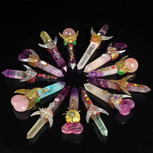 <span class=keywords><strong>Baguette</strong></span> <span class=keywords><strong>magique</strong></span> naturelle Fluorite Améthyste Coeur Lune Points <span class=keywords><strong>Baguette</strong></span> Pharaon Cristal <span class=keywords><strong>Baguette</strong></span> pour Cadeau - Product Image 1