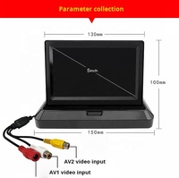 5 pouces petit numérique pliable TFT LCD véhicule tableau de bord écran d'affichage sauvegarde pli moniteur pour caméra de recul USB 1 an