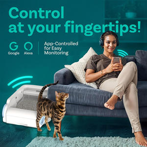 Contrôle wifi automatique de déjections pelletage de chat bac à litière pour chat de compagnie boîte à litière intelligente équipement de nettoyage anti-éclaboussures toilette pour chat - Product Image 4