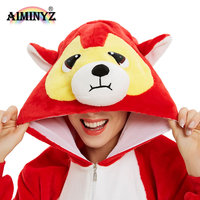 Nouveau style, vente en gros, pyjamas thermiques grande taille, costumes de cosplay d'animaux de dessin animé, vêtements de nuit doux en flanelle à capuche, pyjamas d'automne et d'hiver pour adultes