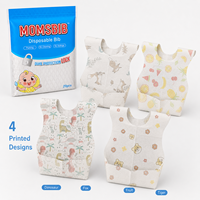MOMSBIB Lot de 20 bavoirs pour enfants en tissu non tissé, sans BPA, imperméables, anti-déversement et anti-salissures, pour l'alimentation, 13-36 mois