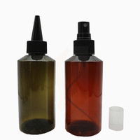Bouteille compte-gouttes en plastique PET vert ambre pour liquides et gels, avec bouchon à vis et bec verseur, pour encre et huile capillaire, 50ml 100ml 150ml, vente en gros