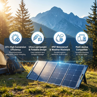 Panneau solaire pliable portable 60W A60, alimentation pour camping, chargeur USB, étanche IP67, double sortie USB-A/Type-C