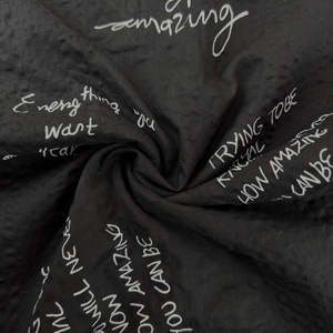 ผ้าฝ้ายทอสีดำขาว พิมพ์ลายคำ<span class=keywords><strong>คม</strong></span>เขียนด้วยลายมือ ผ้ากันยับ ไม่ต้องรีด ขนาด 50/52 นิ้ว 80 กรัม สำหรับเด็กชายและเด็กหญิง - Product Image 2