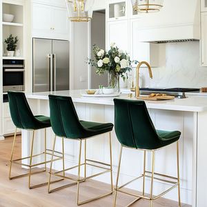 Fábrica al por mayor Silla de Bar nórdica ligera Barra de lujo tienda de té de la leche taburete alto café ocio Silla de Bar redonda - Product Image 3