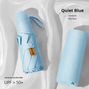 Mini Ombrello Portatile Manuale con Protezione UV UPF50+ per Sole e Pioggia, Doppio Uso, per Donne - Product Image 4