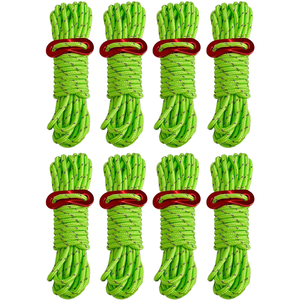 Corde de fixation réfléchissante de 4 mm x 4 m en gros, paracorde colorée de 4 mm d'épaisseur pour la fixation de tentes, auvents et abris de camping en extérieur - Product Image 1