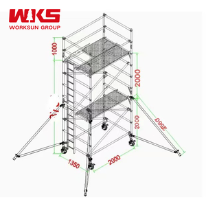 Tour <span class=keywords><strong>d</strong></span>'échafaudage télescopique portable en aluminium pour l'entretien des entrepôts et des usines - Product Image 3