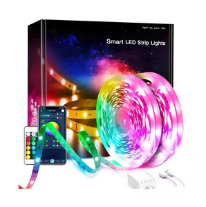 Tira de luces LED de bajo costo para interiores, de 24 V, 65.6 pies (20 m), RGB, con control por aplicación WIFI, sincronización musical. - Product Image 1