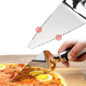 Coupe-pâte et pelle à pizza professionnels en acier inoxydable avec poignée antidérapante et spatule à pizza antiadhésive noire - Product Image 4