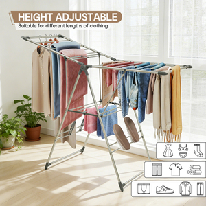 Stendibiancheria a Doppio Livello in Metallo Regolabile con Design Moderno <span class=keywords><strong>per</strong></span> Soggiorno e Balcone, Ideale <span class=keywords><strong>per</strong></span> Vestiti dei Bambini - Product Image 4