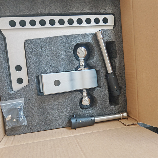 Adjustable Trailer Hitch 10 Inch Drop Hitch Ball Mount Fit 2Inch Receiver 2" and 2-5/16" Dual Balls with Towing Hitch Pin Locks