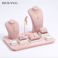 Boucles d'oreilles en velours de luxe personnalisées, bague, collier, porte-bracelet, présentoir à bijoux, plateau