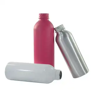 Mehrfarbige Aluminium flasche 50ml 100ml leere Metalls prüh flaschen mit schwarzem Abzug