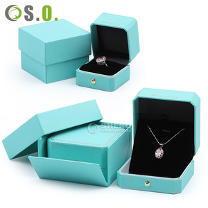 Estuche de Joyería de Piel Sintética de Lujo con Forro de Terciopelo para Anillo de Boda, Colgante, Collar, Logotipo Personalizable - Product Image 4