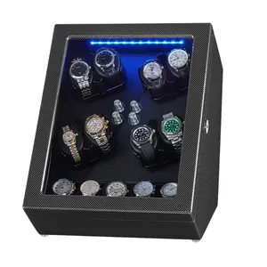 Automatische Horloge Winder, Horloge Winder Box Ingebouwde Led Verlichting, Houten Shell Piano Verf En Extreem Stille Mabuchi Motor