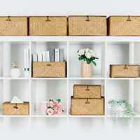 Serviette de bain à domicile organisation de cosmétiques artisanat fait à la main panier de corde d'algues panier de rangement tissé en paille de jonc de mer