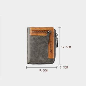 Cartera de Negocios Retro de PU para Hombre de Alta Calidad, Gran Capacidad, Cierre Corto, Multifuncional, Portátil, con Clip para Monedas, a la Moda - Product Image 2