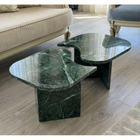 Ensembles de meubles de salon modernes de luxe, table basse en marbre vert du Brésil, table en marbre vert