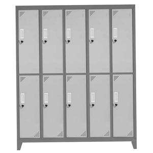 Armarios Metálicos Industriales de 10 Puertas con Cerradura de Llave y 10 Compartimentos con Puertas de Cierre Automático para el Mercado Chileno - Product Image 4