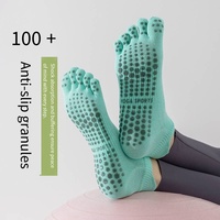 Haute qualité coton personnalisé cinq doigts Yoga Pilates chaussettes antidérapant cheville Trampoline Barre danse automne saison Logo manchette