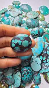 Cabujón de Turquesa Tibetana Natural |   Piedras Sueltas Auténticas de Grado AAA con Iridisencia, Formas Mixtas para Joyería - Product Image 2