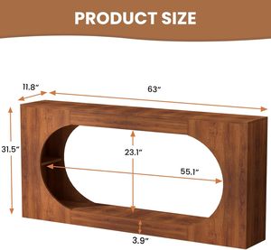 素朴な農家のコンソールテーブル63 "リビングルーム、廊下、ホワイエ収納用の2つの引き出し付きエントリーテーブル - Product Image 3