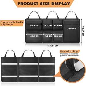 Bolsa de almacenamiento de gran capacidad, organizador de maletero de coche, accesorios, organizadores colgantes para asiento trasero de coche para Jeeps, SUV, furgonetas - Product Image 5
