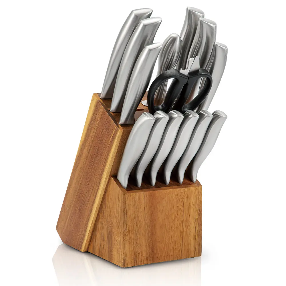 Набор многофункциональных ножей, 15 шт., набор ножниц, заточные палочки с держателем для ножей, набор кухонных ножей