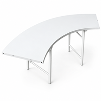 Table d'extérieur modulaire pliable et incurvée, librement combinable en S ou en rond, pour les mariages, les fêtes sur pelouse et les banquets
