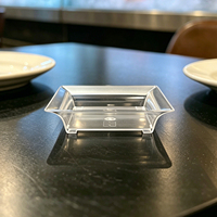 Hoge kwaliteit vierkante PS mini saus schaaltje 40ml kristallen dipschaaltje catering schaal voor restaurant buffet proeftafel servies
