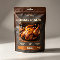 Sachet Doypack laminé imprimé OEM de qualité alimentaire avec fermeture à glissière pour poulet rôti entier et poulet chaud de rôtisserie