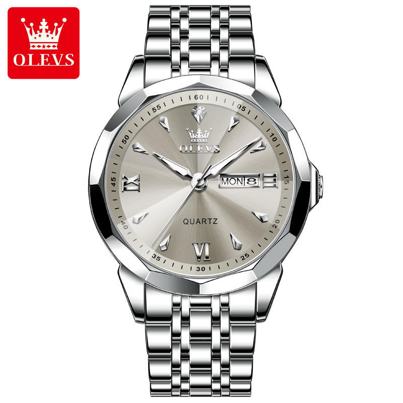 1 gray dial silver case