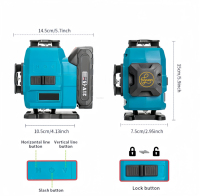 Niveau laser 4D 16 lignes 21V de haute qualité avec trépied - Niveaux laser de haute qualité les plus vendus