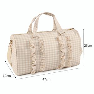 Large Capacity Foldable Outdoor Travel Organizer Bag Ruffle Design Lady Personalized Long Shoulder Strap <b>Storage</b> Durable - Product Image 6