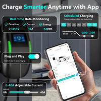 Chargeur EV de niveau 2 LEISN 9,6 kW 40A avec application, RFID, écran, IP65, prise NEMA 14-50 et câble J1772 de 25 pieds