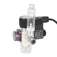 Régulateur de pression d'aquarium en acier inoxydable à une seule étape DICI DC02-02C, compteur de bulles, électrovanne, clapet anti-retour, pression 0-90 psi