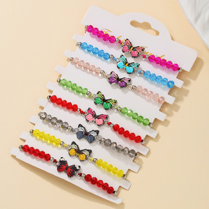 Conjunto de pulseras con cuentas de mariposa, aleación de zinc, joyería ajustable, regalo para mujeres, accesorios de moda - Product Image 2