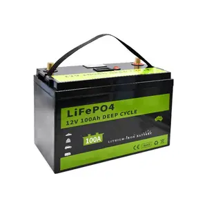 UESEN 12V 100AH baterías portátiles de iones de litio LiFePO4 12V 100ah batería de fosfato de hierro y litio