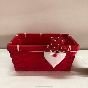 Cesta de Navidad de bambú tejida a mano, cesta de almacenamiento de decoración, cesta de regalo, fiesta, virutas de madera, precio barato, cesta de regalos de Navidad - Product Image 6
