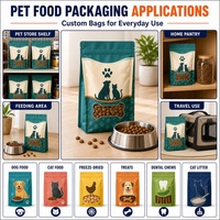 Sachet d'emballage personnalisé pour aliments pour animaux de compagnie, en aluminium mat, haute barrière, refermable, pochette verticale pour friandises pour chiens et chats