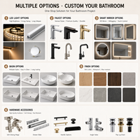 Meuble-lavabo mural moderne en céramique avec double vasque, en contreplaqué rectangulaire de couleur personnalisable, résistant à l'eau, pour espaces partagés