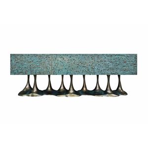 Armoire américaine moderne de luxe en métal Buffet Janus Vert Noir Top Gold Leaf Base <span class=keywords><strong>Console</strong></span> Hotel Villa Réception Décor Entrée - Product Image 1