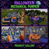 Taureau mécanique gonflable d'Halloween à thème citrouille, pour maison hantée, événements et fêtes