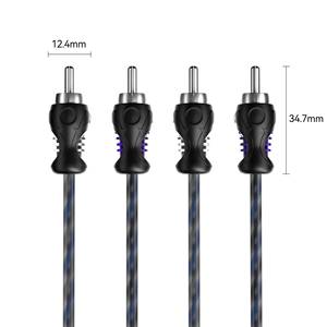 Cable de audio para amplificador de coche de doble canal al por mayor, cable de par trenzado 2RCA de PVC mate ultrasuave - Product Image 1
